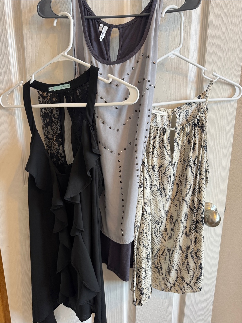 SET of 3!! Dress tank tops. Two are Maurice’s brand one is studio y.